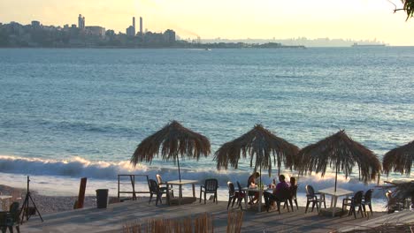 Cabanas-line-a-beach-near-Beirut-Lebanon