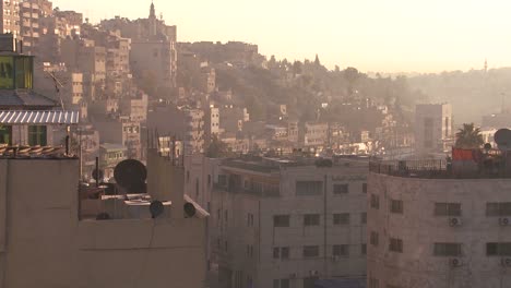 High-angle-morning-skyline-view-of-Amman-Jordan