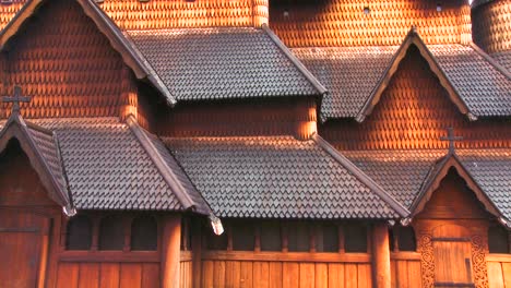 Wood-roofs-and-walls-of-an-old-wooden-stave-church-in-Norway