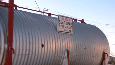 Polar-bears-who-misbehave-are-caught-in-a-steel-bear-trap-in-Churchill-Manitoba-Canada
