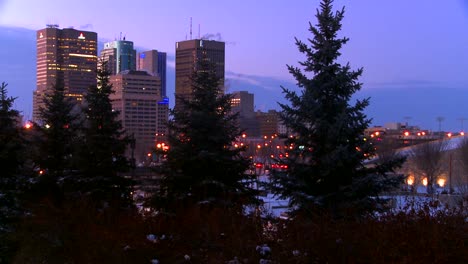 Downtown-Winnipeg-Manitoba-Kanada-In-Der-Abenddämmerung-3