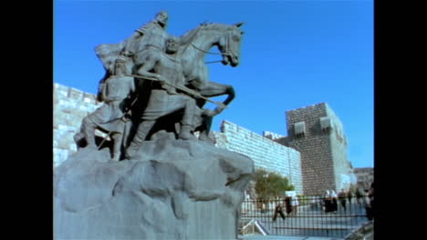 1996-Aufnahmen-Von-Damaskus,-Syrien,-Einschließlich-Wasserverkäufern-Rund-Um-Die-Alte-Stadtmauer