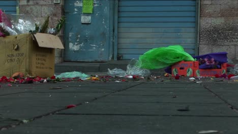 Trash-and-garbage-line-an-urban-city-street