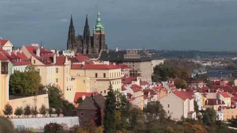 A-view-of-Prague-Czech-Republic-includes-distant-cathedrals