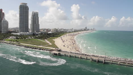 Wide-shot-Miami-Florida-extremely-crowded-baches-from-the-POV-from-a-cruise-ship-1