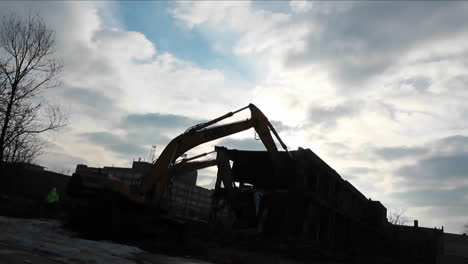 A-bulldozer-equipment-is-clearing-materials-from-one-place-to-another