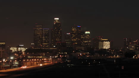Time-lapse-of-dawn-in-downtown-Los-Angeles-California