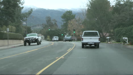 Point-of-view-time-lapse-driving-in-downtown-Ojai-California