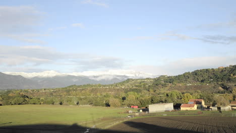 Time-lapse-motion-of-a-snowstorm-clearing-over-the-Santa-Ynez-Mountains-from-Oak-View-California