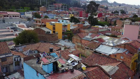 Beautiful-aerial-establishing-shot-of-old-buildings-and-neighborhoods-in-downtown-Bogota-Colombia-1