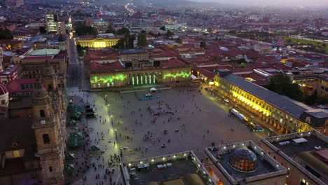 Nice-dusk-aerial-shot-over-downtown-Bogota-Columbia-2