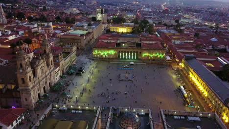 Nice-dusk-aerial-shot-over-downtown-Bogota-Columbia-3