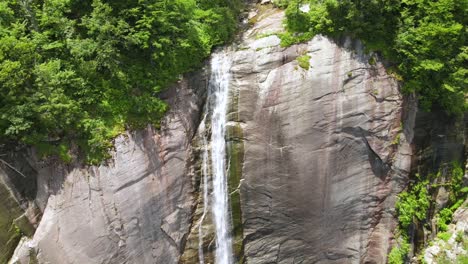 An-Excellent-Aerial-Shot-Of-Chimney-Rock-North-Carolina-Zooms-Out-To-Reveal-The-Length-Of-Hickory-Nut-Falls
