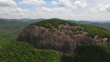 An-Excellent-Aerial-Shot-Of-Looking-Glass-Rock-In-Pisgah-National-Forest-North-Carolina