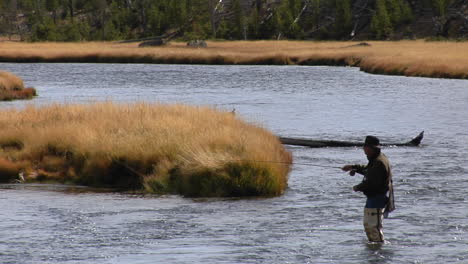 A-Fly-Fisherman-Casts-His-Line-Into-A-Flowing-Río