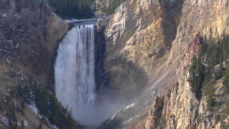 A-Waterfall-Cascades-Down-The-Grand-Canyon-Of-Yellowstone-National-Park-1