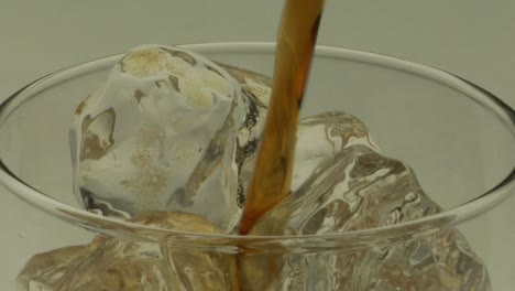 Ambercolored-liquid-is-poured-over-ice-into-a-glass