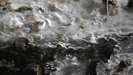 Close-up-running-water-and-ice-in-a-stream-1