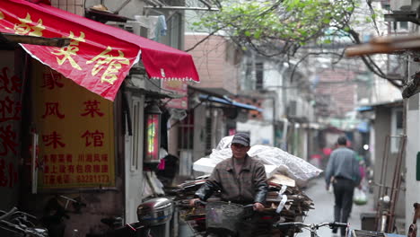 A-small-side-street-with-shops-in-Shanghai-China