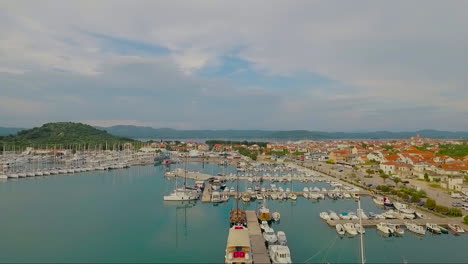 Rising-aerial-over-a-coastal-fishing-village-in-Croatia-1