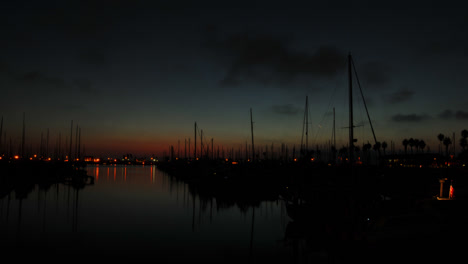 Time-lapse-of-a-harbor-during-sunset