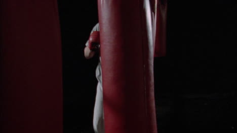 Ein-Boxer-Trainiert,-Indem-Er-Auf-Boxsäcke-Schlägt