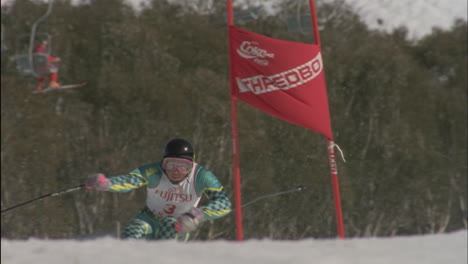 A-skier-takes-out-a-slalom-pole