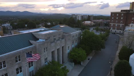 Aerial-Over-Downtown-Asheville-North-Carolina-At-Dusk-1