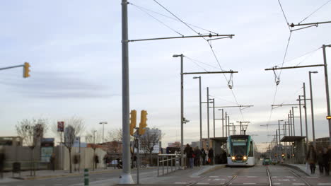 Barcelona-Straßenbahn-Zeitraffer