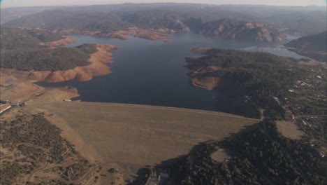Aerials-Over-Californias-Reservoirs-In-Drought-Stage