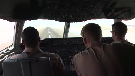 Point-Of-View-Shot-From-Cockpit-Of-A-Large-Aircraft-Taking-Off
