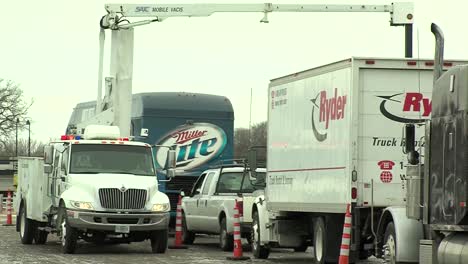 The-Us-Customs-And-Border-Protection-Inspects-Vehicles-Entering-The-Super-Bowl-Arena