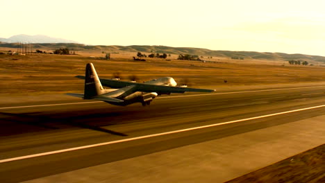 Aerials-Of-The-Us-Air-Force-Air-Mobility-Command-C130J-Taking-Off