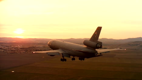 Aerials-Of-The-Us-Air-Force-Air-Mobility-Command-Kc10-In-Flight-At-Sunset