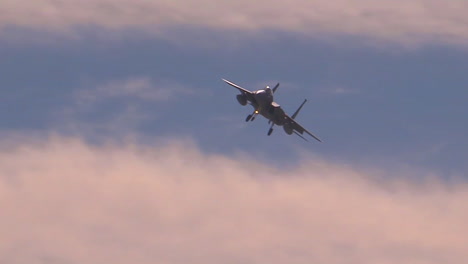 F15-And-F16-Fighter-Jets-Pass-Overhead-In-Flight