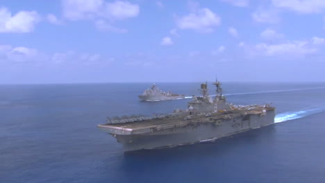 Good-Aerial-Over-An-Aircraft-Carrier-As-Sea-With-Fleet