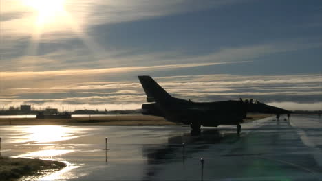 Jet-Aircraft-Taxi-And-Prepare-For-Takeoff-At-Eielson-Air-Force-Base-In-Alaska