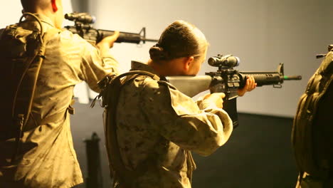 Us-Troops-Practice-Firing-Weapons-On-The-Battlefield-In-A-War-Simulation-Theater