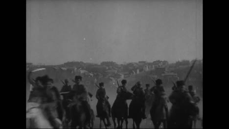 Mongolian-Or-Siberian-Army-Troops-On-Horseback-Charge-Past-The-Camera