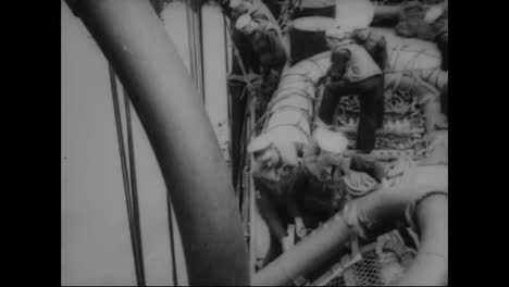 Sailors-Undergo-A-Lifeboat-Drill-In-1918