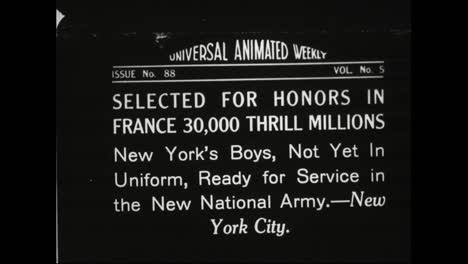 Young-Men-Are-Drafted-To-Serve-In-World-War-One-In-1918-A-Parade-Of-Firemen-And-Policemen-Through-The-Streets-Of-New-York-City