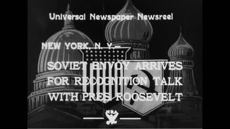 Am-16.-November-1933-Beendete-Präsident-Franklin-Roosevelt-Die-Fast-16-jährige-Nichtanerkennung-Der-Sowjetunion-Durch-Die-Amerikaner-Nach-Einer-Reihe-Von-Verhandlungen-Mit-Dem-Sowjetkommissar-Für-Auswärtige-Angelegenheiten-Maxim-Litvinov