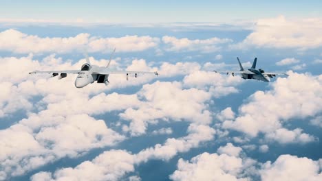 F/A18E-Super-Hornets-From-Strike-Fighter-Squadron-(Vfa)-136-Dknighthawks„-Fly-In-Formation-During-A-Photo-Exercise-Over-California-March-12Th-2019