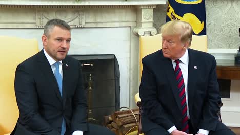 El-Primer-Ministro-Eslovaco,-Peter-Pelligrini,-Habla-Sobre-La-Compra-De-Equipos-Militares-Estadounidenses-En-Una-Visita-A-La-Casa-Blanca-2019