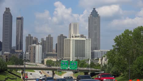 Traffic-moving-on-highways-and-freeways-around-Atlanta-Georgia