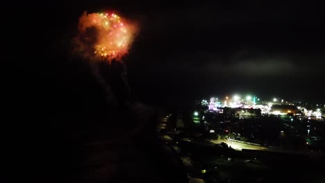 Vista-Aérea-Over-A-Fireworks-Show-Above-A-County-Fair-In-Ventura-California