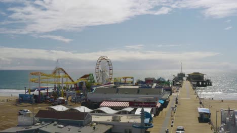 Aerial-Of-Abandoned-Closed-Santa-Monica-Pier-During-Covid19-Corona-Virus-Outbreak-Epidemic-4