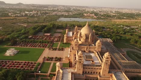 An-vista-aérea-view-shows-the-Umaid-Bhawan-Palace-and-its-grounds-in-Jodhpur-India