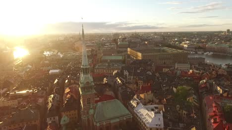 An-aerial-view-shows-the-German-Church-in-Stockholm-Sweden