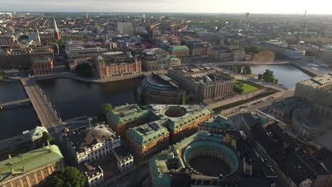 An-aerial-view-shows-the-Parliament-House-on-Riksgatan-in-Stockholm-Sweden